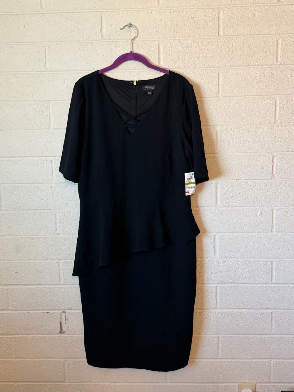 Thalia Sodi Black Midi Peplum Dress